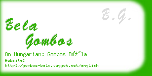 bela gombos business card